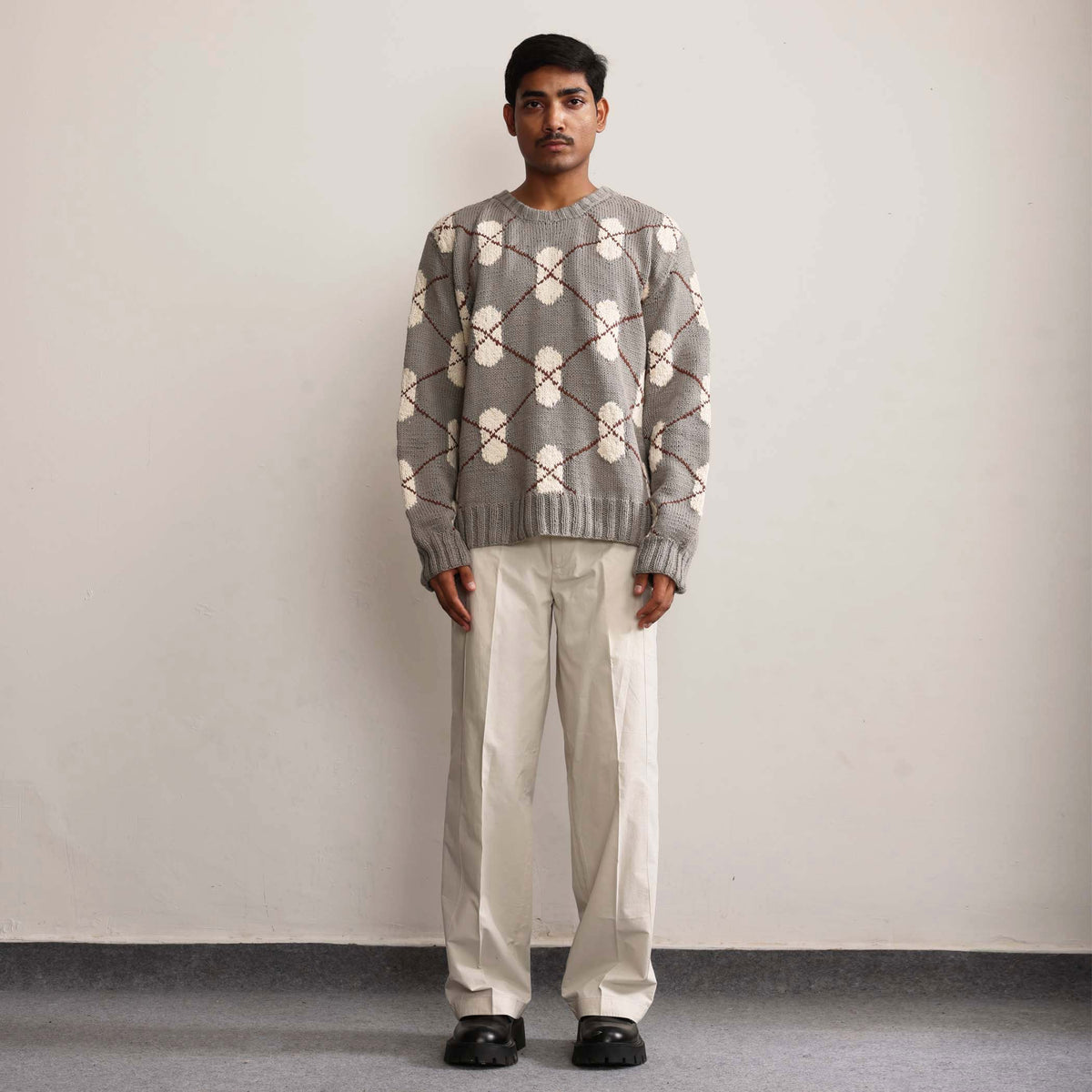 DNA Argyle Hand-Knitted Sweater