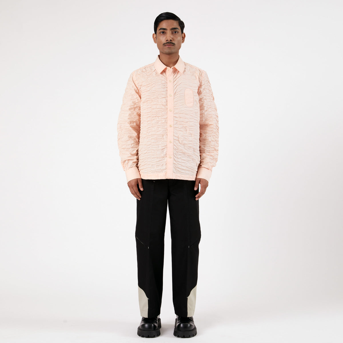 Actin Wrinkled Shirt- Salmon
