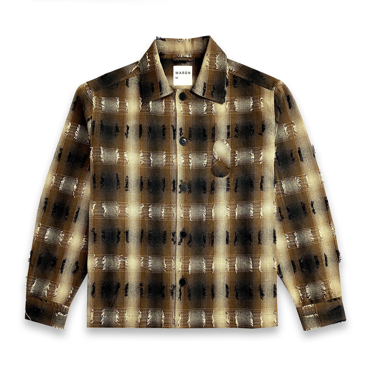Medullary Ombre Checks Shirt - Brown
