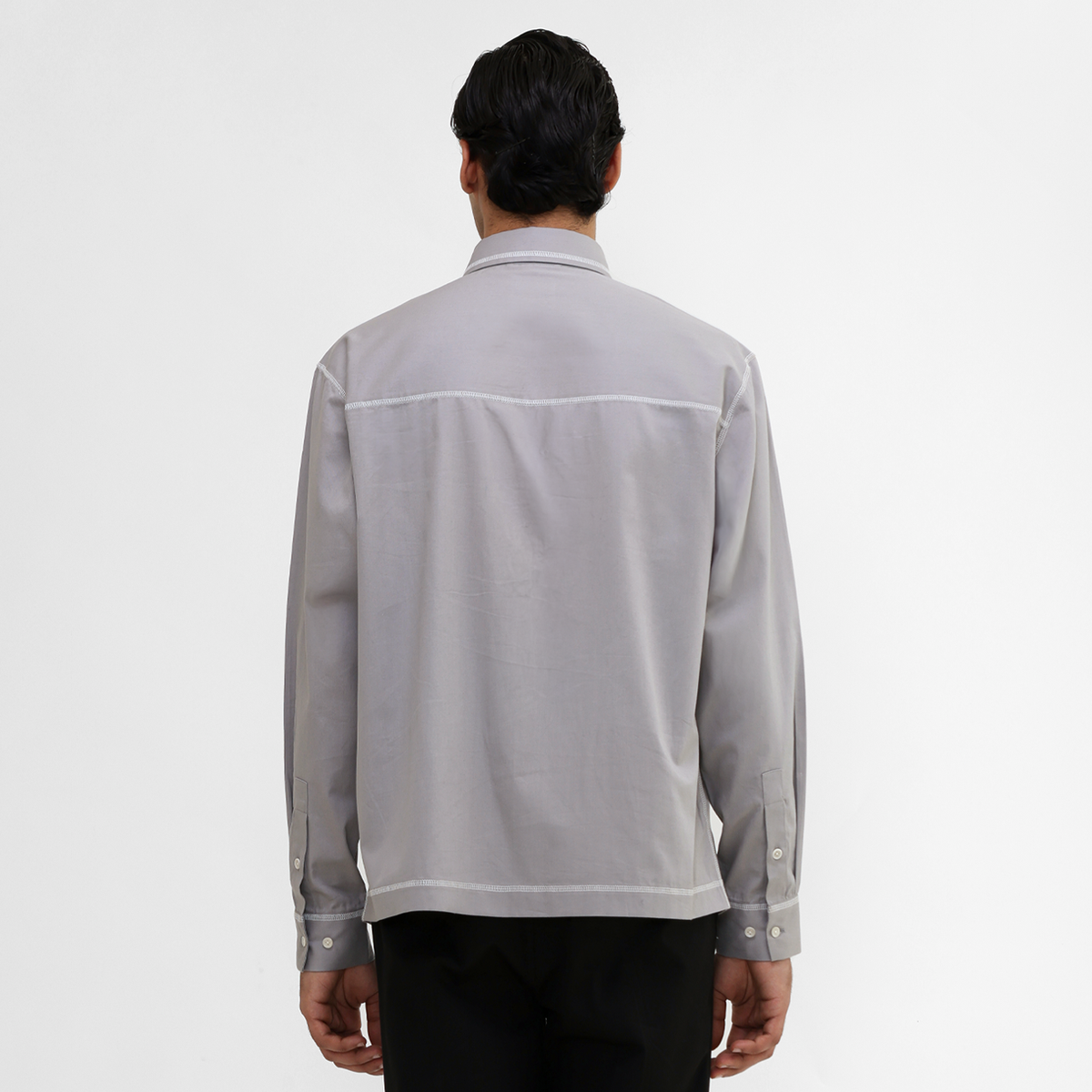 HandKnit Patch Pocket Shirt- GR
