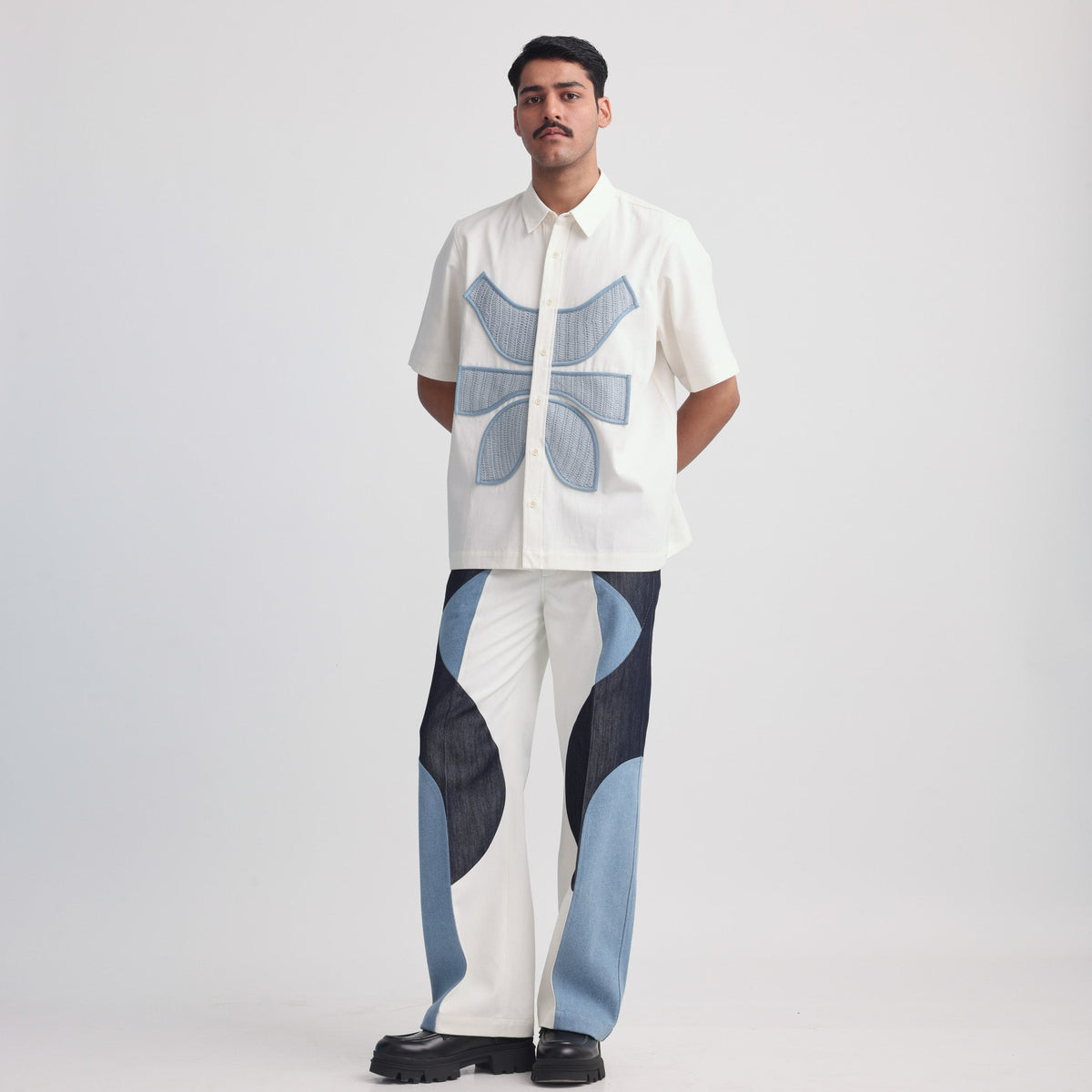 Vertebrae Symbolic Shirt- Off White BLUE
