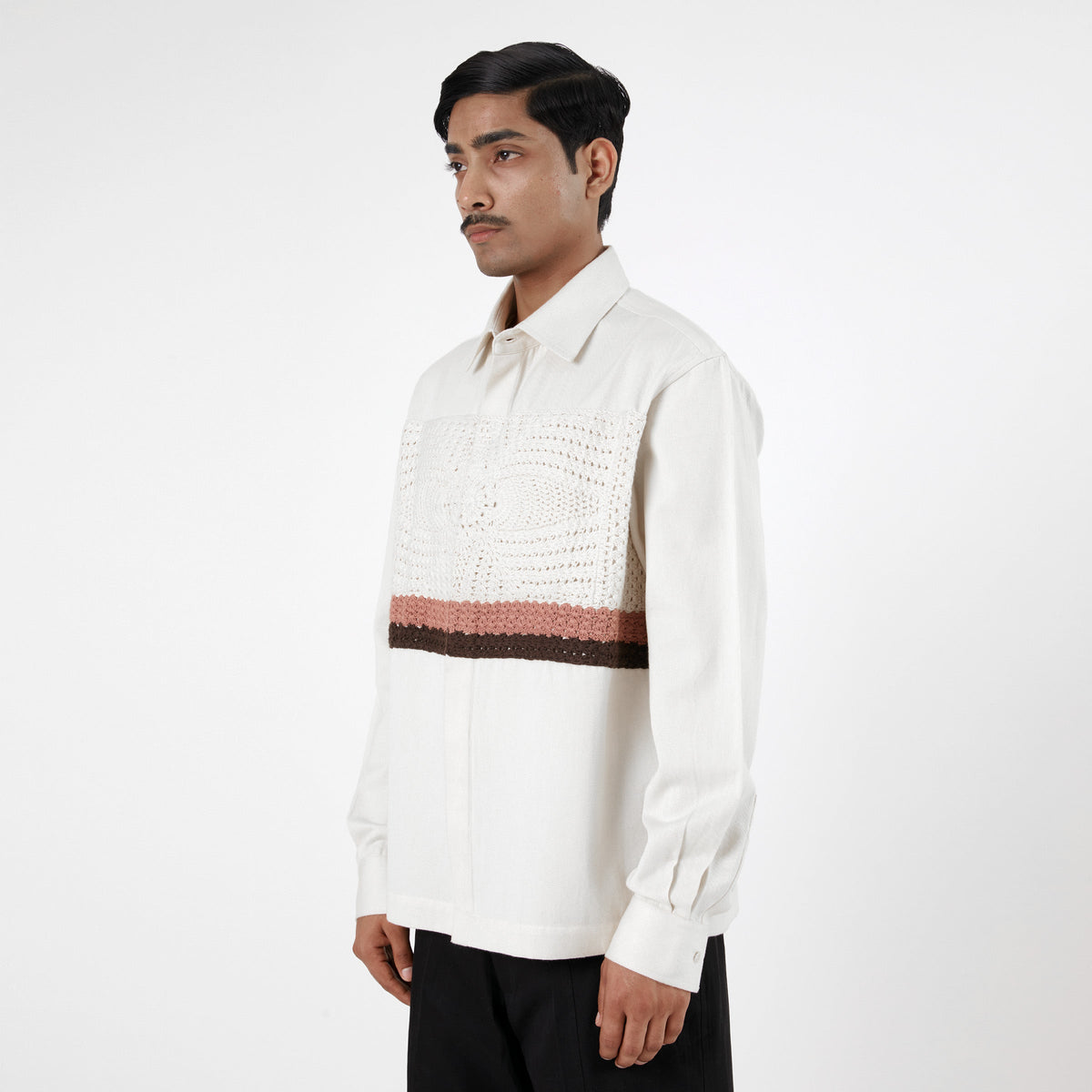 Crochet Applique Shirt- OW