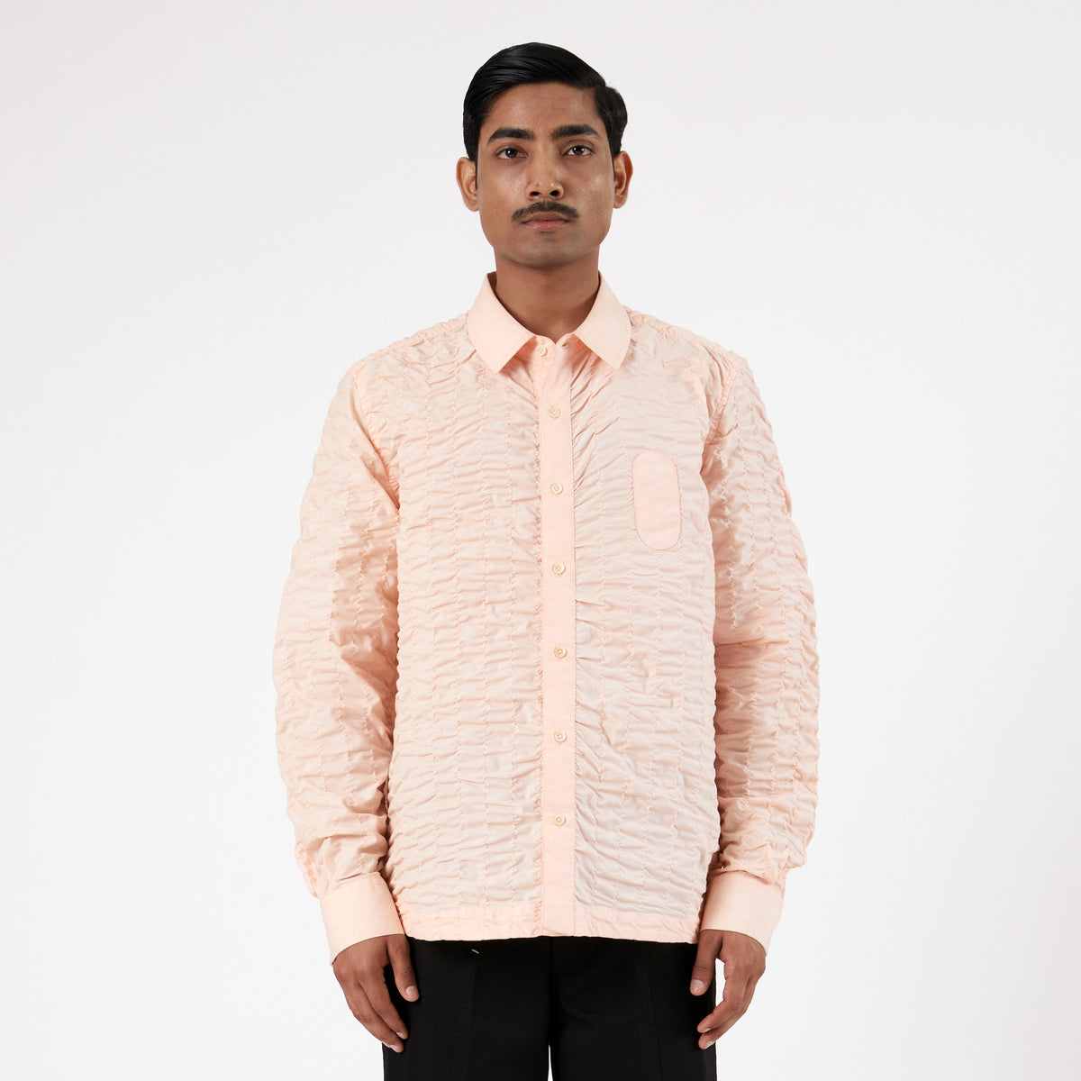 Actin Wrinkled Shirt- Salmon