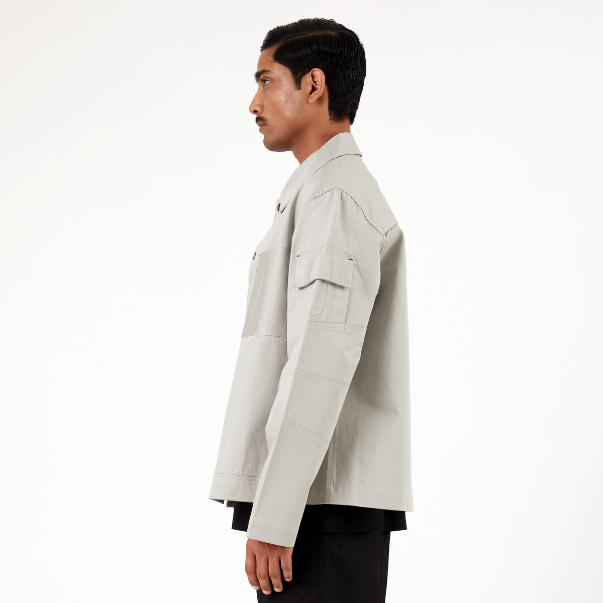 Elbow Overshirt- Gray