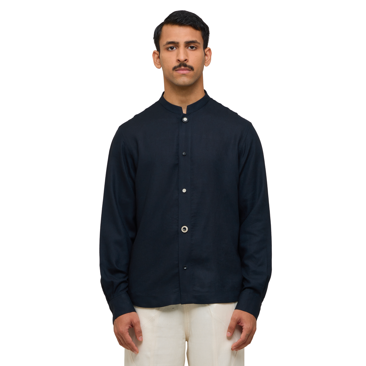 TENDON LINEN BLEND SHIRT- BL